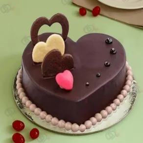 Black Forest Chocolate Heart Cake