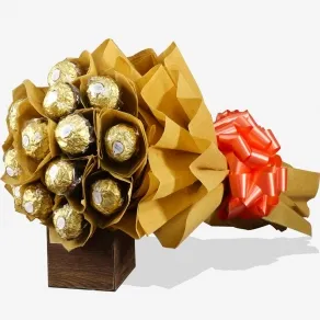 Bouquet Consists of 14 Pieces and is Beautifully Wrapped in Brown Paper