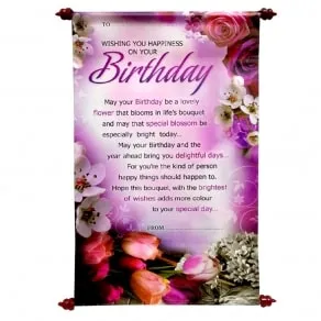 Birthday Scroll Card -Scroll Cards for Birthday wishes (Pink, 40 cm)