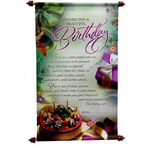 Birthday Scroll Card -Scroll Cards for Birthday wishes (Green, 40 cm)