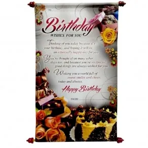 Birthday Scroll Card -Scroll Cards for Birthday wishes (Yellow, 40 cm)