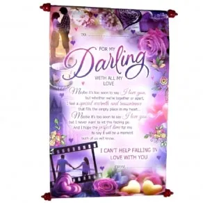Scroll Cards -Darling Scroll Card For Valentine / Anniversary Gift (Multi)