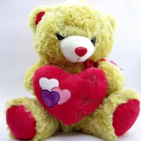 Teddy Bear Stuffed Soft Toys -I Love You Message ( Brown, 38 cm)