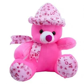 Teddy Bear Stuffed Soft Toys -Pink Teddy Bear With Cap ( Pink, 41 cm)